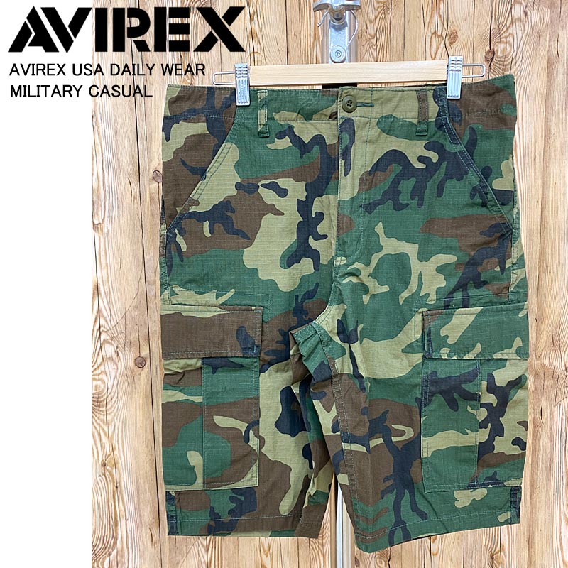 【限定品】AVIREX 迷彩カーゴパンツ　アメリカ国旗 限定品】AVIREX 迷彩カーゴパンツ アメリカ国旗