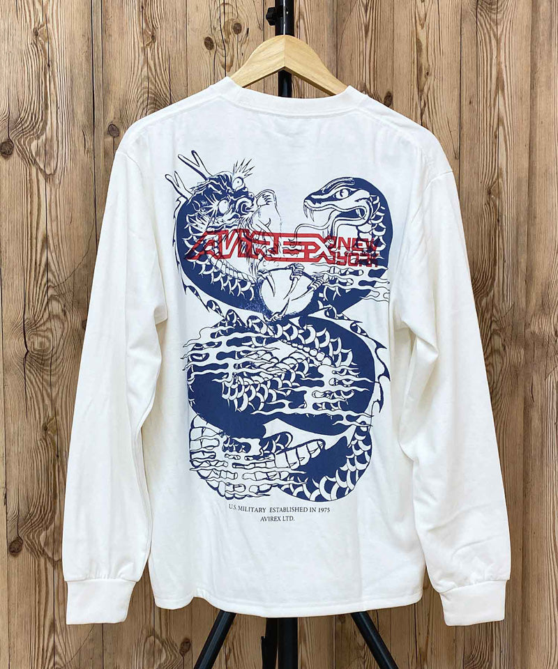AVIREX アヴィレックス DRAGON＆SNAKE ロングTシャツ 長袖Tシャツ ロン
