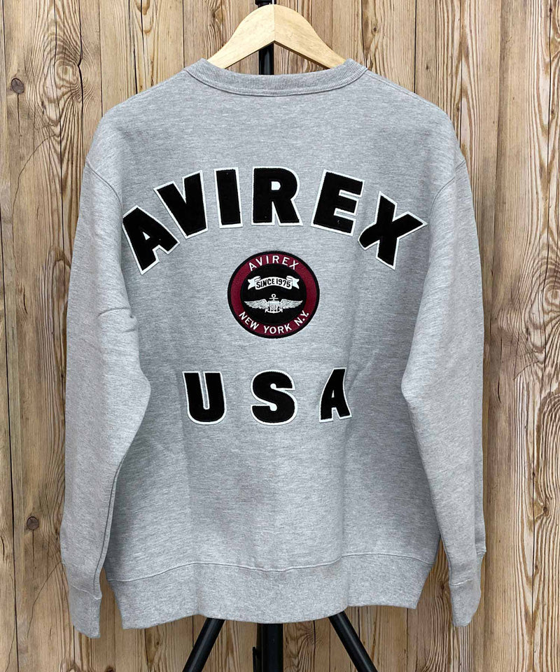 AVIREX アヴィレックス バーシティ ロゴ クルーネック スウェット 