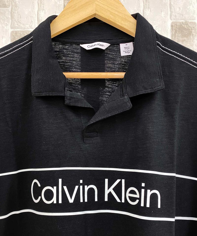 海外限定  カルバン・クライン スキッパーポロシャツ Calvin Klein カルバンクライン CK スラブブロックスキッパー