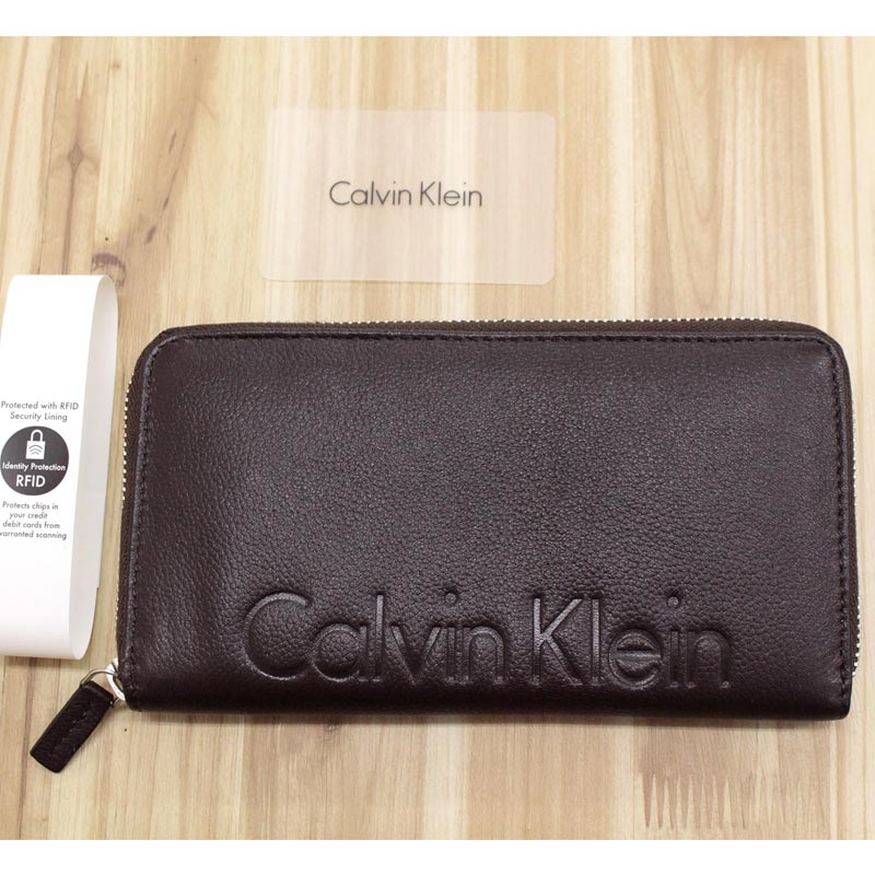   カルバンクライン ウォレット 長財布 ロゴ エンボス Calvin Klein カルバンクライン CK 型押しロゴ エンボス加工