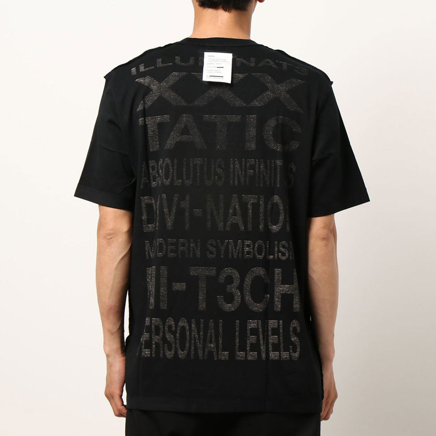 国内発送 DISEL/ディーゼル プリント 半袖コットンＴシャツ DIESEL - 本物ディーゼルDIESELコットン後染め柄プリント