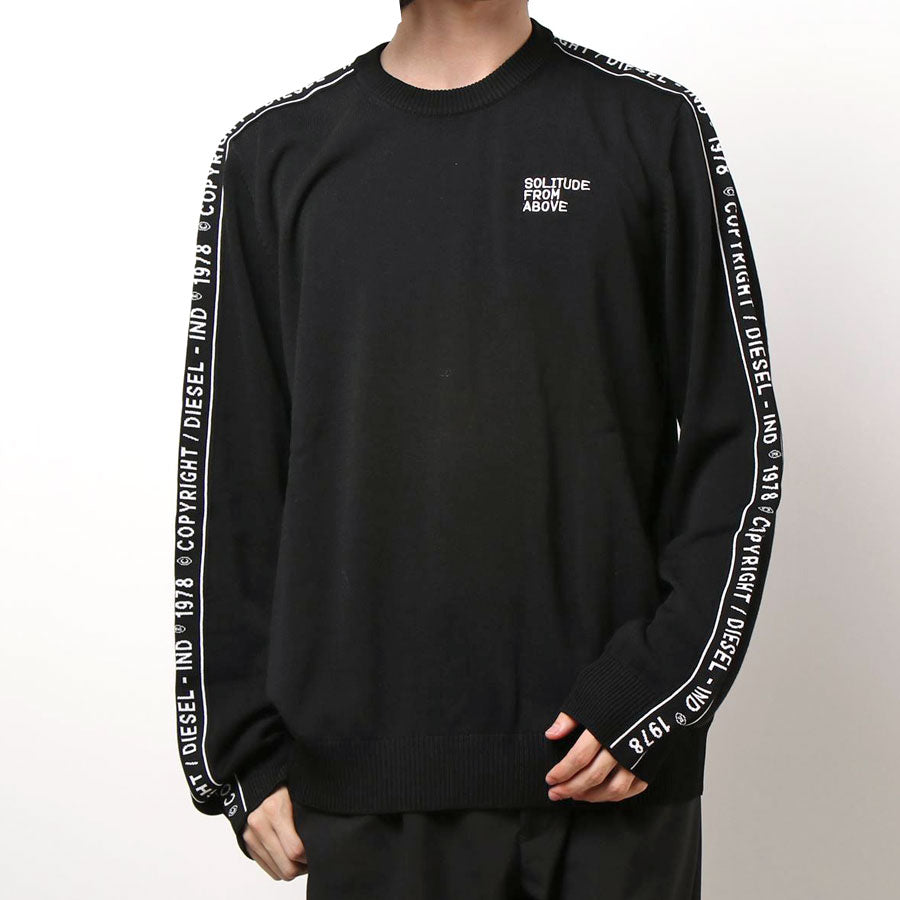 DIESEL ディーゼル ワイポイント刺繍 スリーブロゴニット セーター  