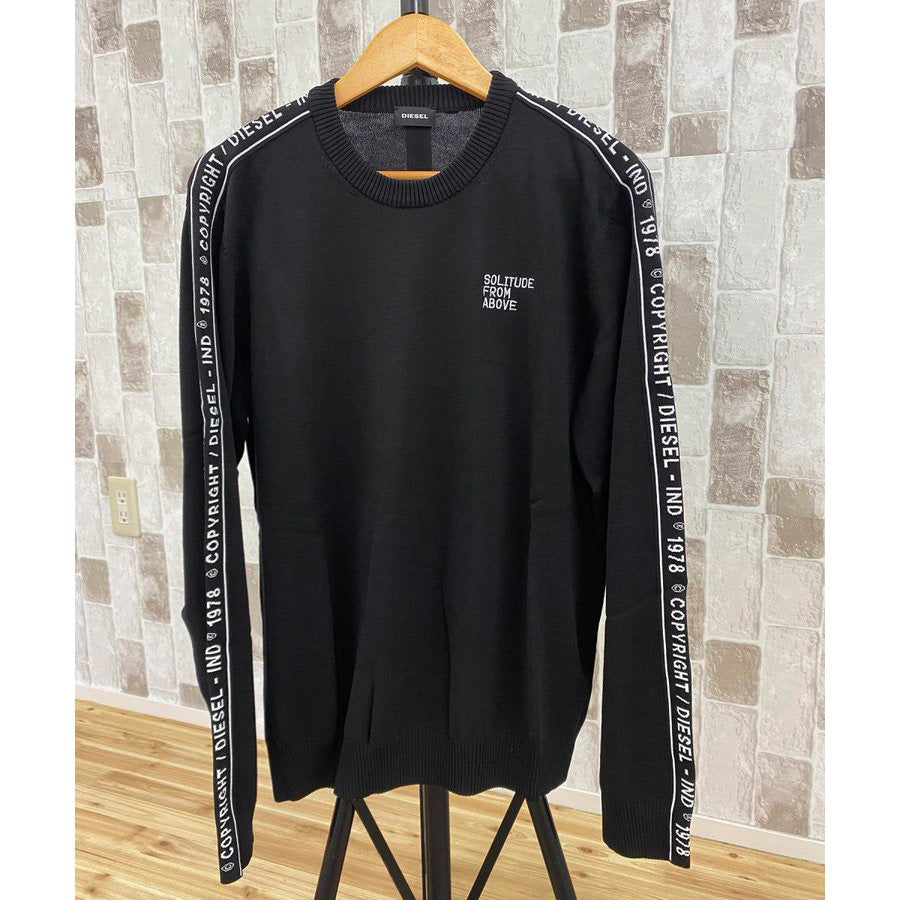 DIESEL ディーゼル ワイポイント刺繍 スリーブロゴニット セーター  