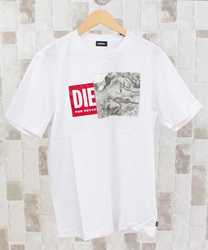 DIESEL ディーゼル メンズ Tシャツ 半袖 ロゴ フォト プリントT