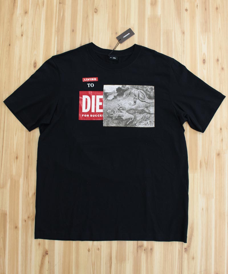 DIESEL ディーゼル メンズ Tシャツ 半袖 ロゴ フォト プリントT