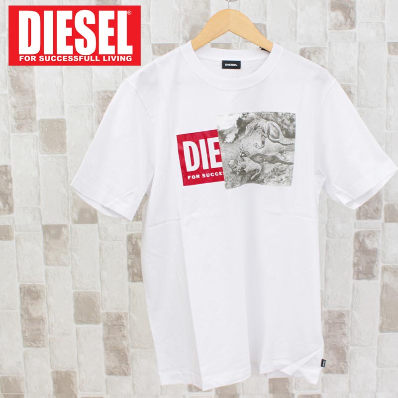 DIESEL ディーゼル メンズ Tシャツ 半袖 ロゴ フォト プリントT