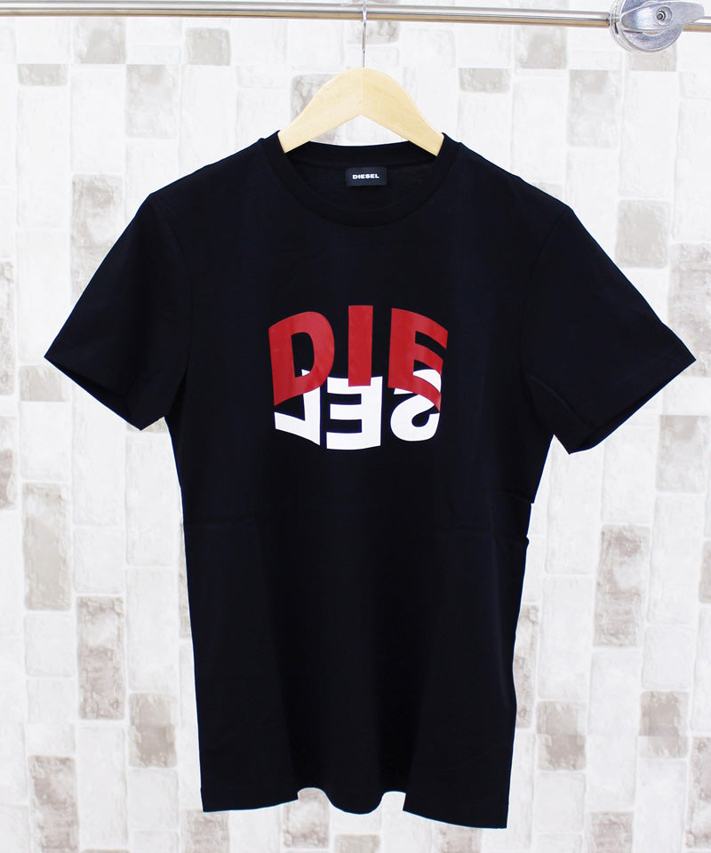DIESEL ディーゼル ロゴプリント クルーネック 半袖Tシャツ「T