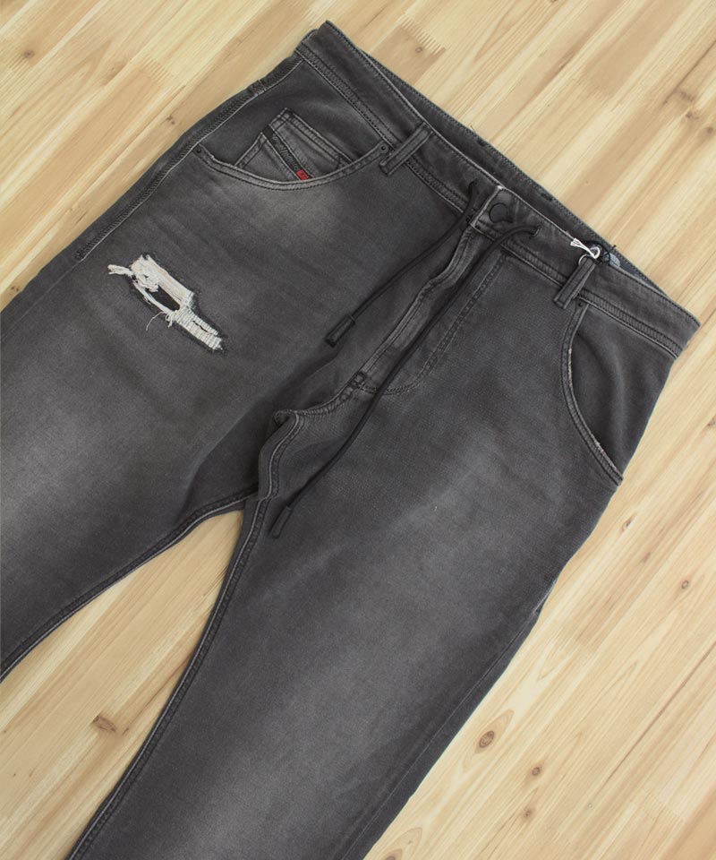 DIESEL ディーゼル デニム メンズ JOGG JEANS ジョグデニム ジョグジーンズ スウェットデニム ストレッチ ダメージ リペア –  TopIsm