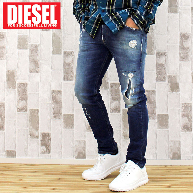 DIESEL ディーゼル JOGG JEANS ジョグジーンズ メンズ ダメージ リペア ストレッチ ジョグデニム スウェットデニム THO –  TopIsm