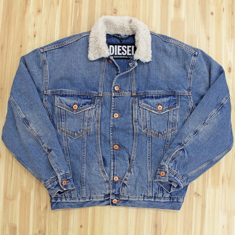 DIESEL ディーゼル メンズ ジャケット デニムジャケット ボアジャケット 裏ボア ヴィンテージUSED加工 Gジャン D-RESKY –  TopIsm