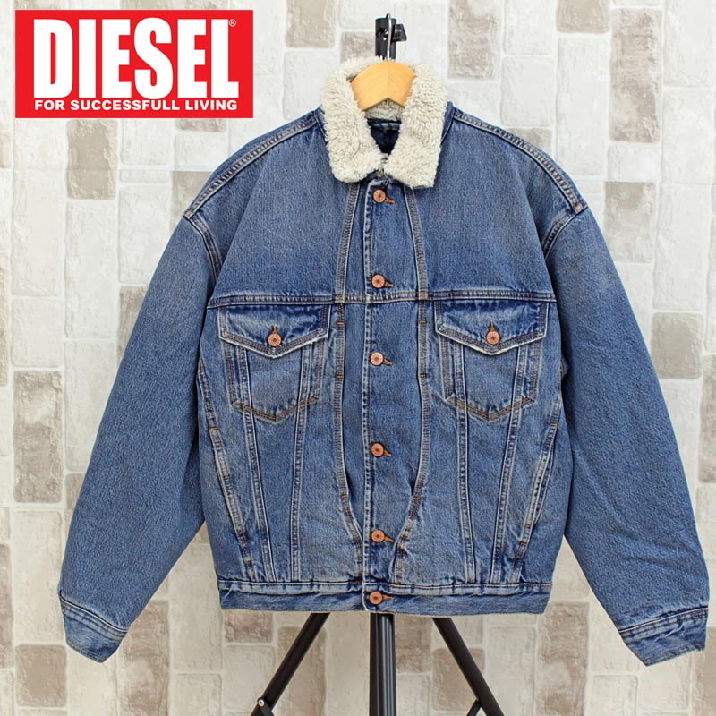 DIESEL ディーゼル メンズ ジャケット デニムジャケット ボアジャケット 裏ボア ヴィンテージUSED加工 Gジャン D-RESKY  00SXZS-0SAWD 男女兼用 ユニセックス