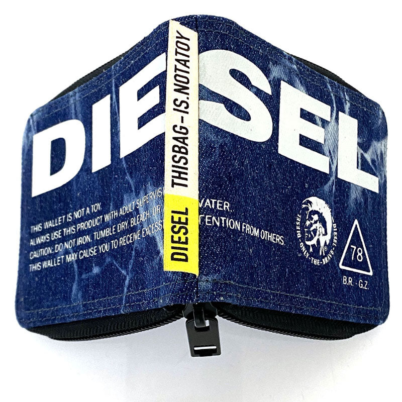 ディーゼル DIESEL デニム ラウンドファスナー 二つ折り財布