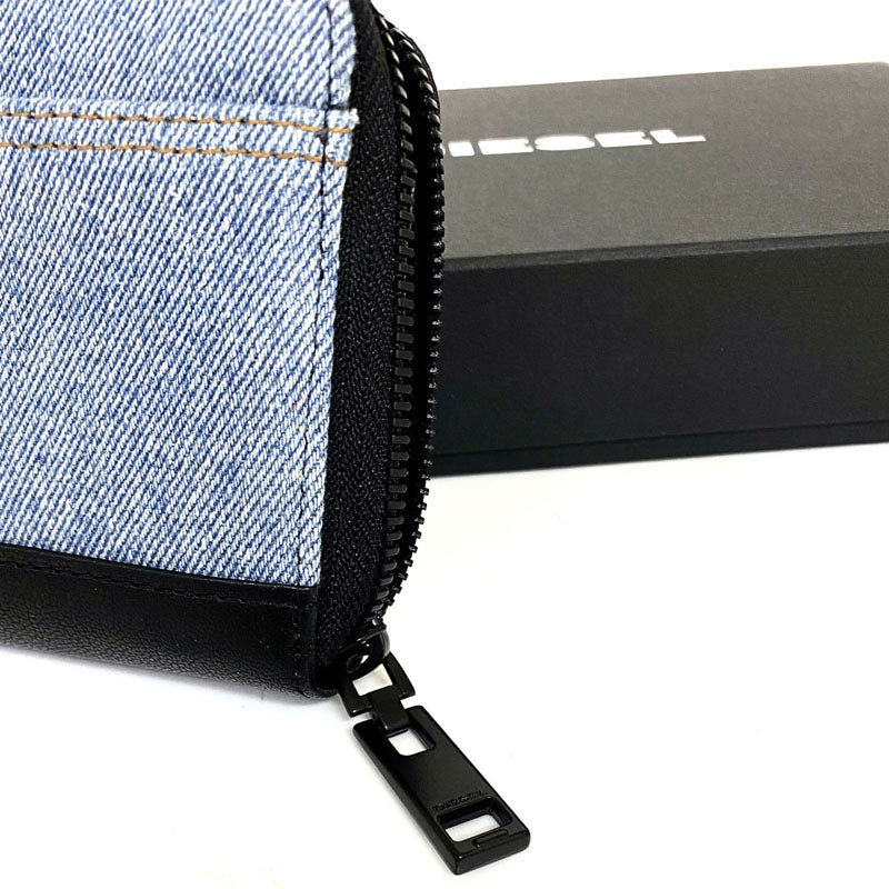 DIESEL ディーゼル ラウンドファスナー デニム レザー 長財布