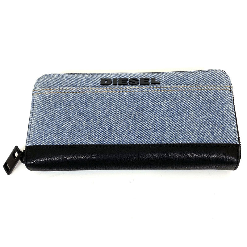 DIESEL ディーゼル ラウンドファスナー デニム レザー 長財布