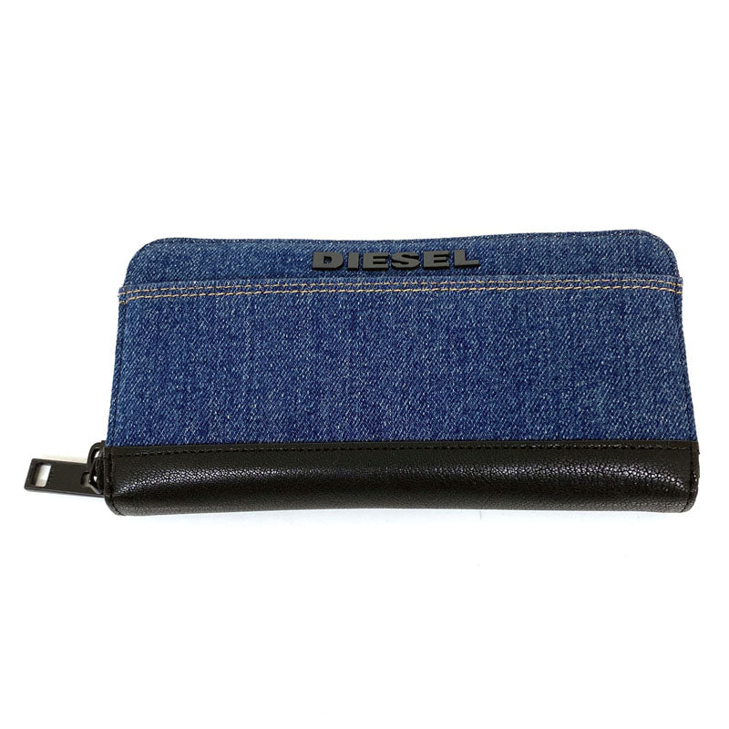DIESEL ディーゼル ラウンドファスナー デニム レザー 長財布