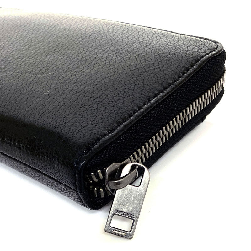 DIESEL ディーゼル　ラウンドファスナー　長財布　ブラック　レザー ディーゼル DIESEL ラウンドファスナー長財布 （ブラック