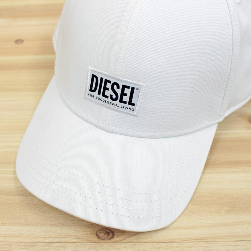 DIESEL キャップ　ホワイト DIESEL ディーゼル ロゴ刺繍 ベースボール キャップ 帽子