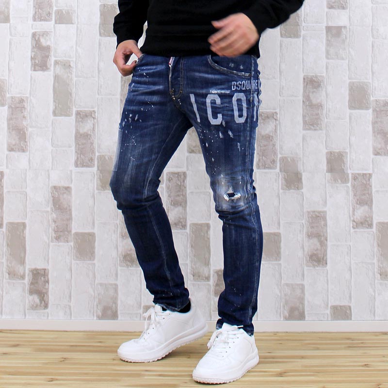 DSQUARED2 ディースクエアード DSQ2 Iconペイントボタンフライデニムパンツ SKATER JEANS – TopIsm