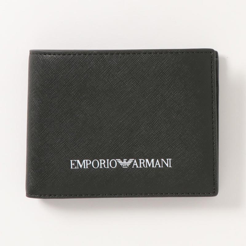 【EMPORIO ARMANI】ロゴ レザー 二つ折りウォレット 財布 EMPORIO ARMANI エンポリオアルマーニ 財布 二つ折り財布 コイン