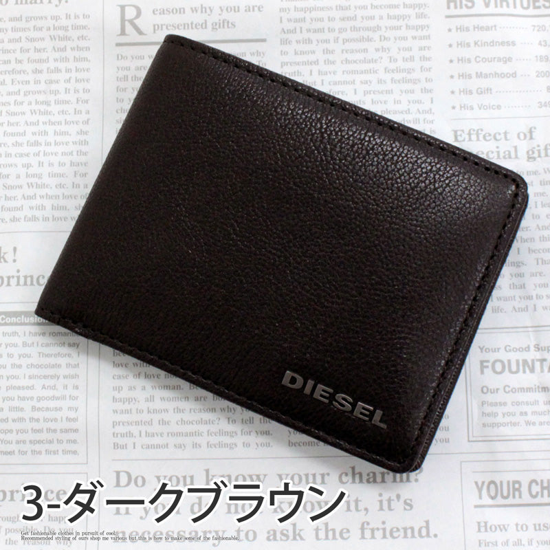 DIESEL ディーゼル 財布 2つ折り ウォレット レザー 本革 ロゴ