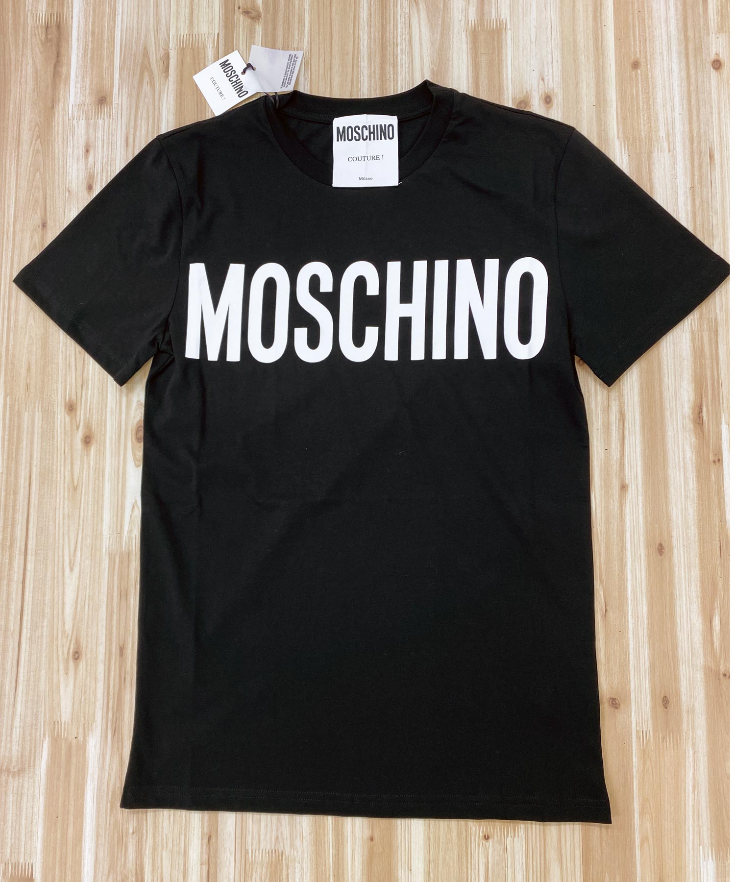 □48/ MOSCHINO COUTURE! モスキーノ ラバーロゴ Tシャツ - Tシャツ