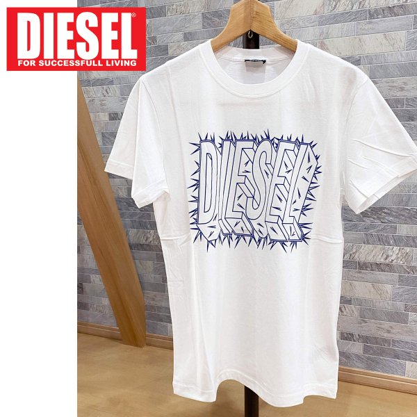 【美品】DIESEL ディーゼルロゴプリント クラッシュ Tシャツ カットソー DIESEL ディーゼル グラフィックロゴ プリント 半袖Tシャツ T