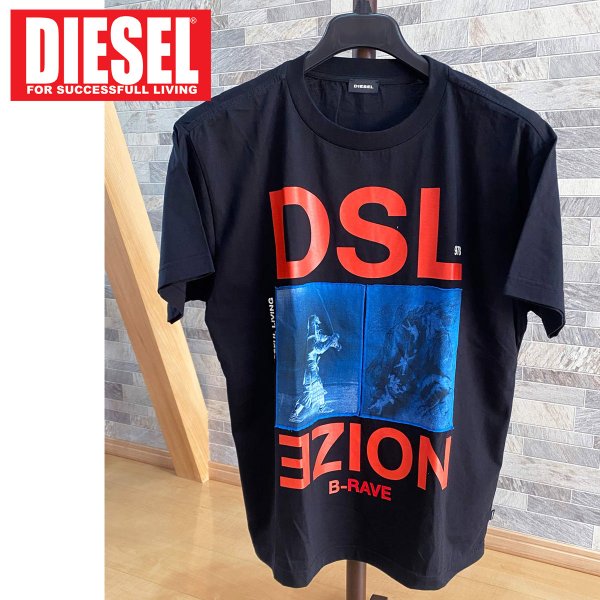 DIESEL ディーゼル グラフィックプリント ビッグロゴ クルーネック 